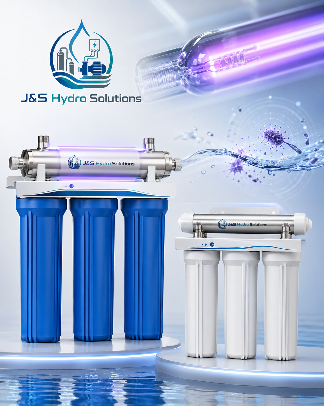 Equipos J&S Hydro Solutions para desinfección de agua con luz ultravioleta