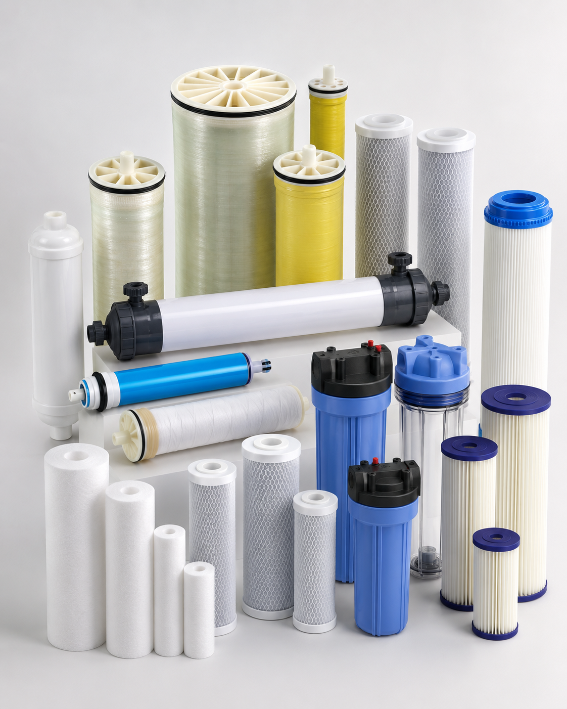 Membranas, cartuchos, portafiltros y repuestos para tratamiento de agua