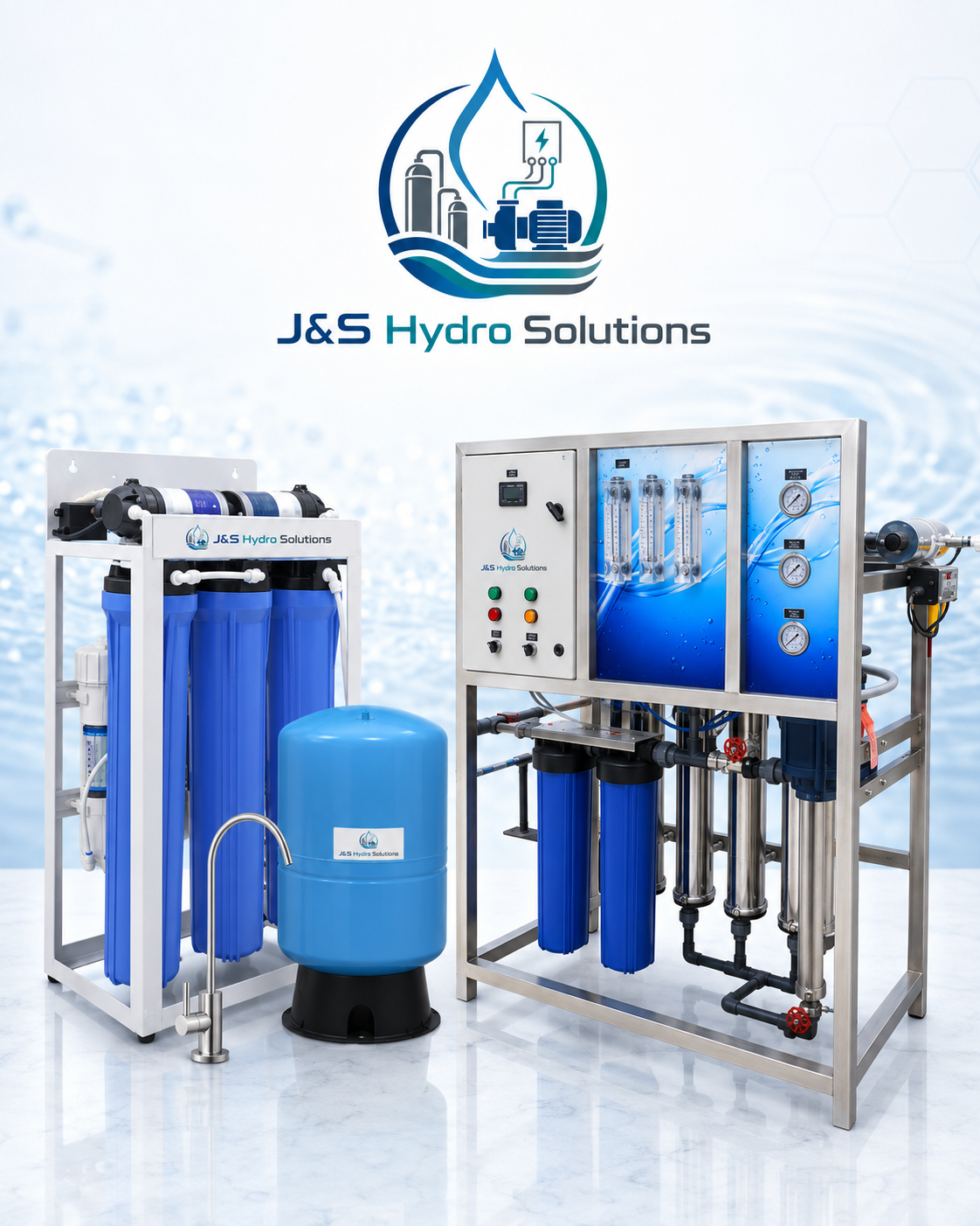 Sistemas J&S Hydro Solutions de ósmosis inversa comercial e industrial